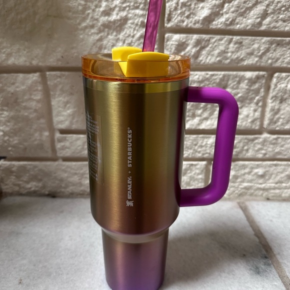 Stanley Starbucks summer 2024 40 oz tumbler 40oz rainbow green purple - Picture 5 of 9